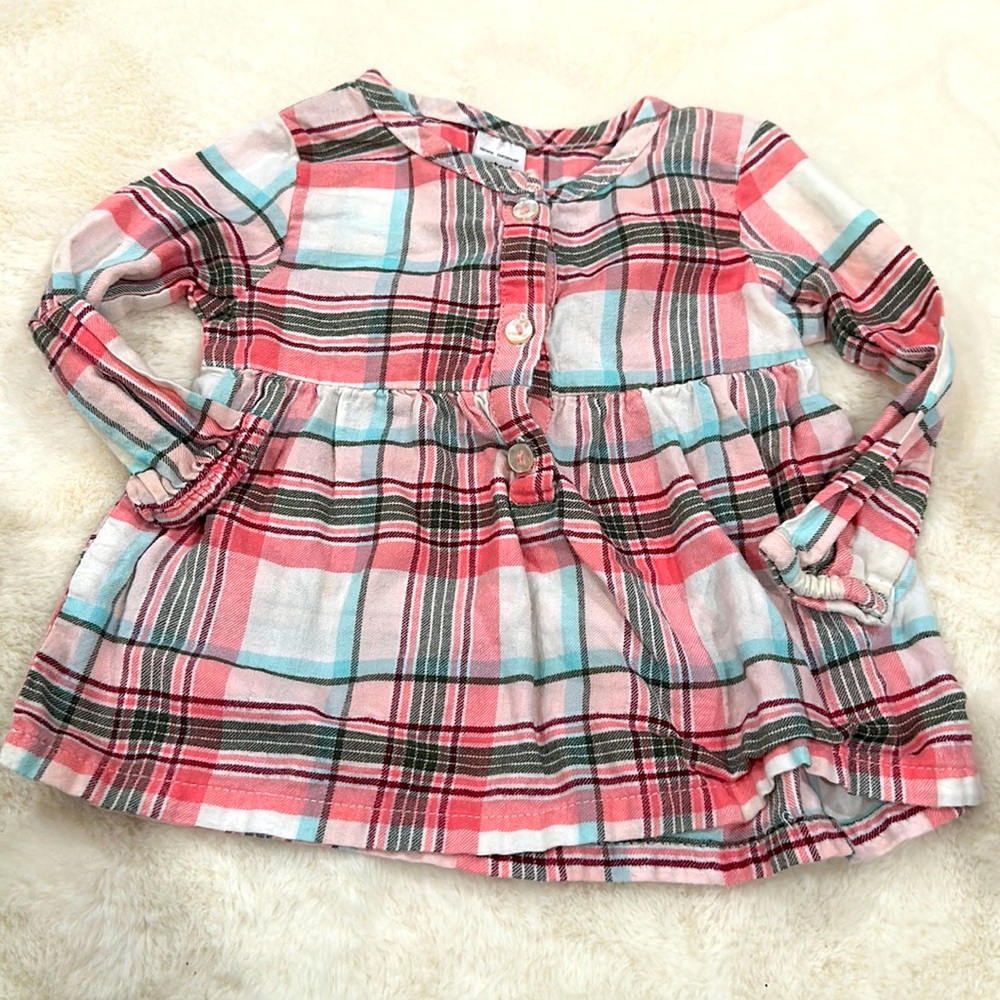 Carters 9month pink plaid dress